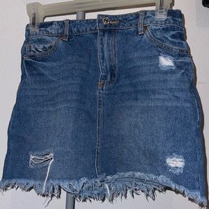 Foeever 21 Distressed Denim Skirt